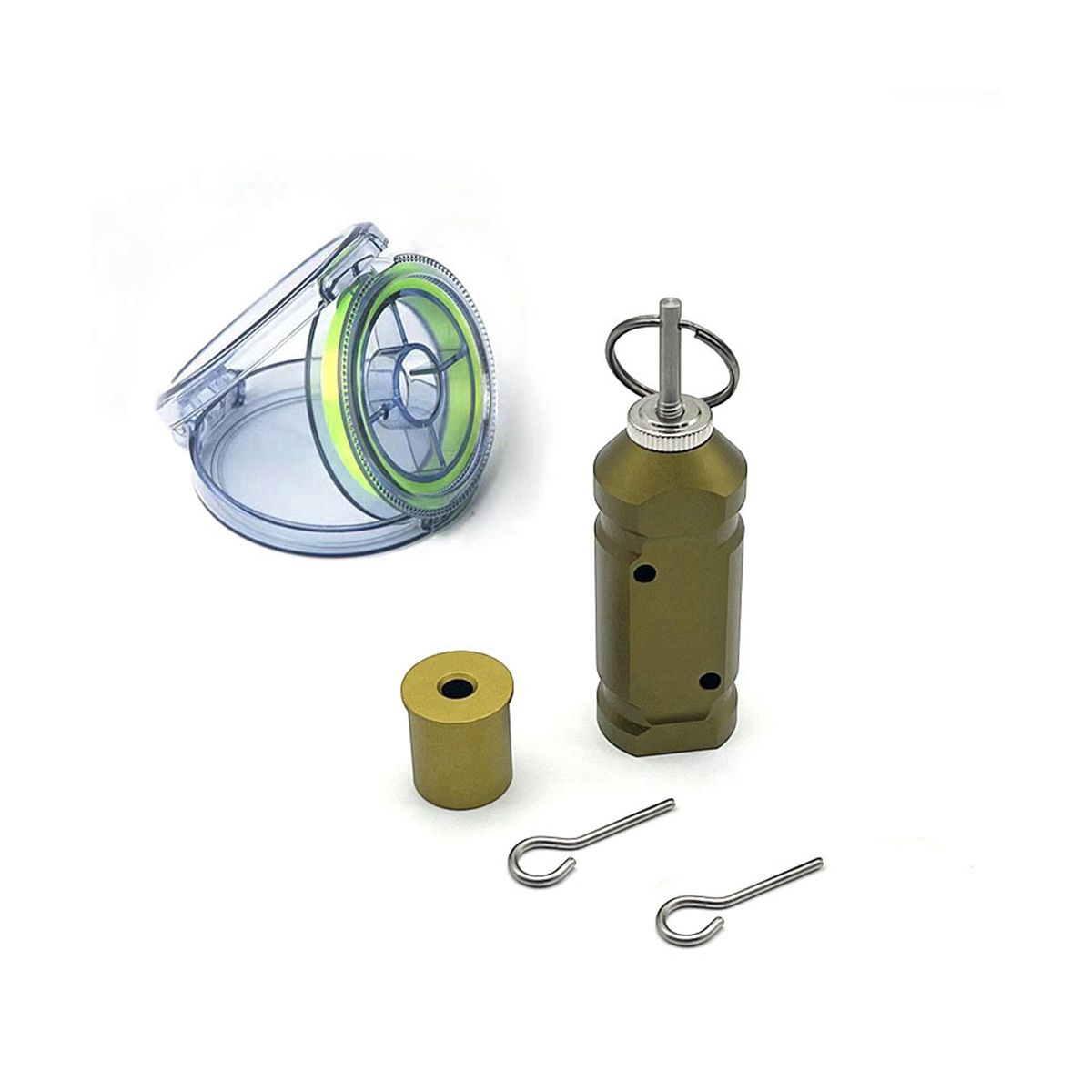 1 Set Outdoor Camping Alarm Trigger Perimeter Trip Alarm 360° Coverage Trip Line Perimeter Alarm,Olive Green