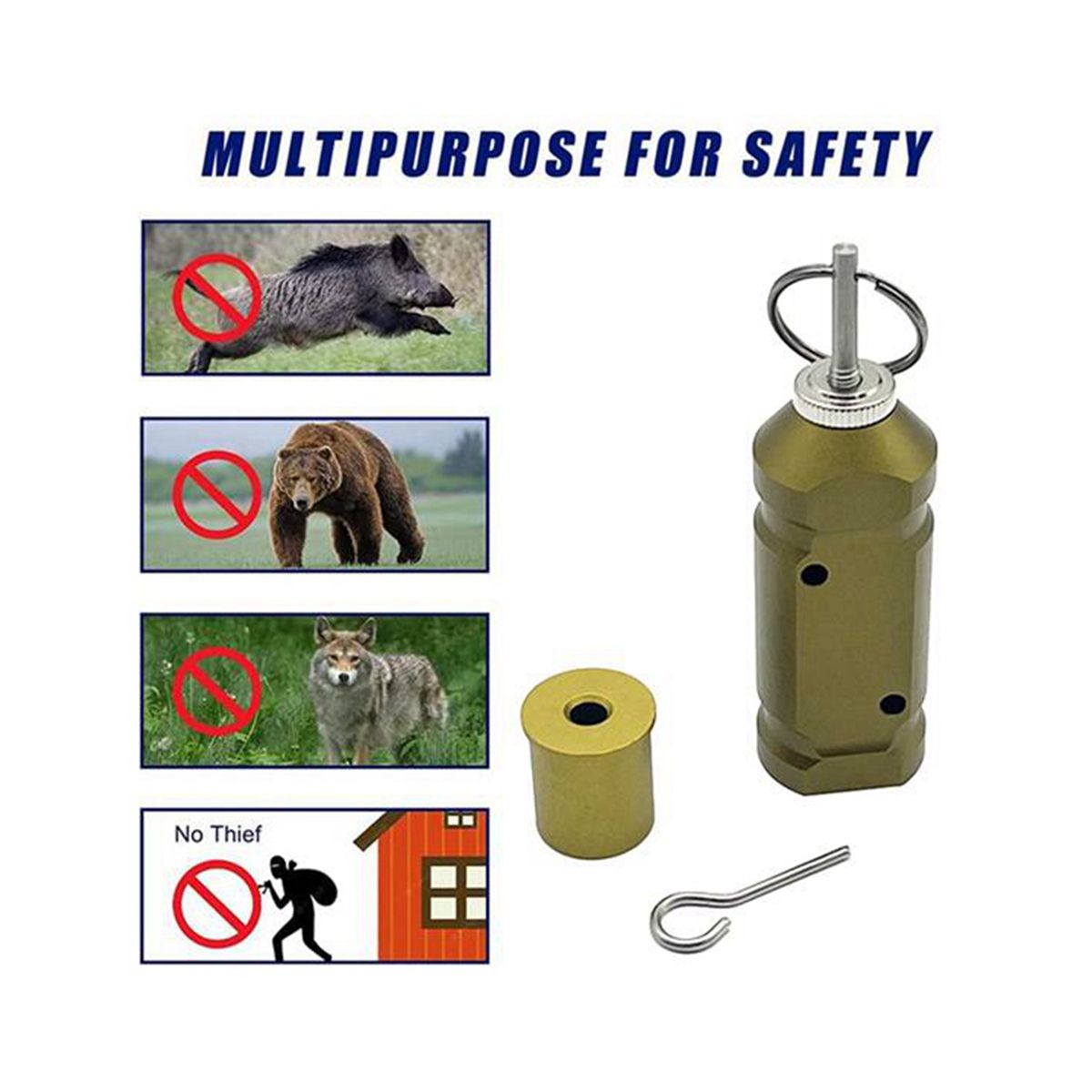 1 Set Outdoor Camping Alarm Trigger Perimeter Trip Alarm 360° Coverage Trip Line Perimeter Alarm,Olive Green