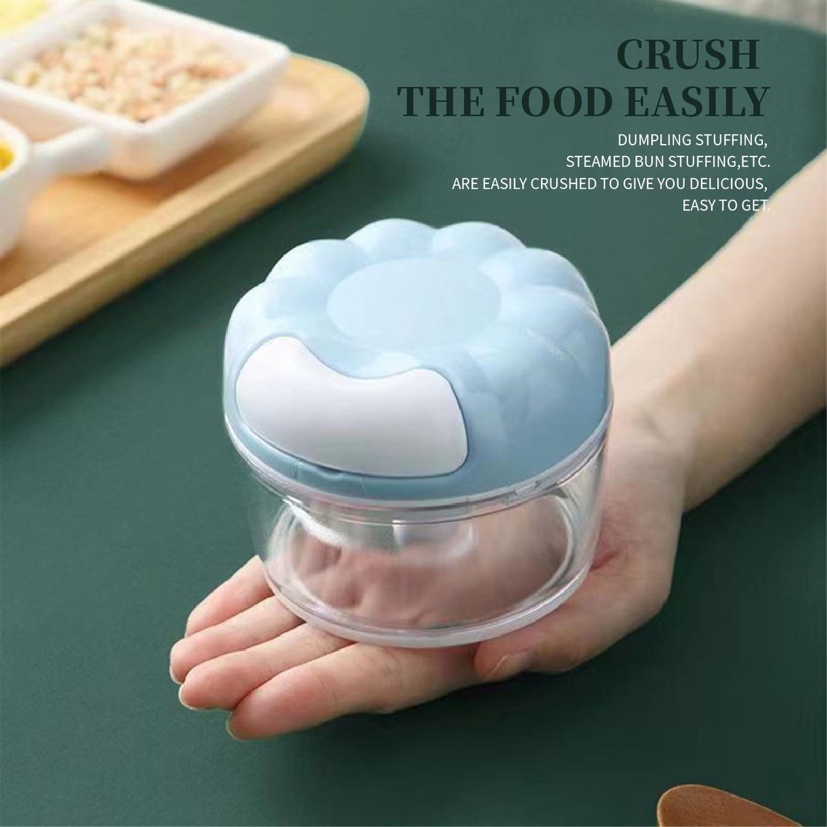Vegetable Cutter & Garlic Twist Shredder (Manual)- Blue