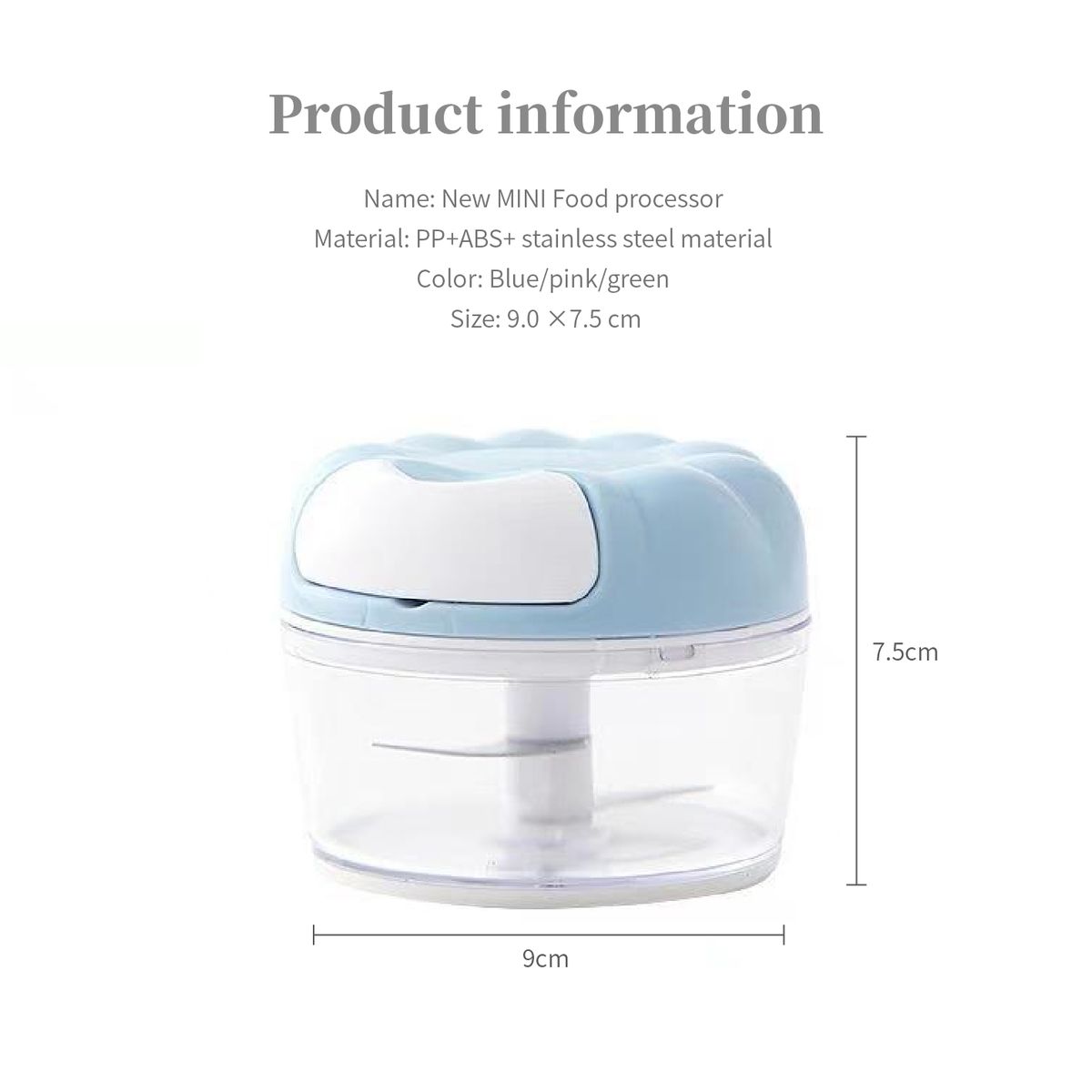 Vegetable Cutter & Garlic Twist Shredder (Manual)- Blue