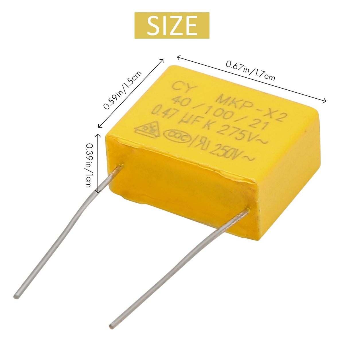 AC 275V 047uF Polypropylene Film Safety Capacitors 10 Pcs