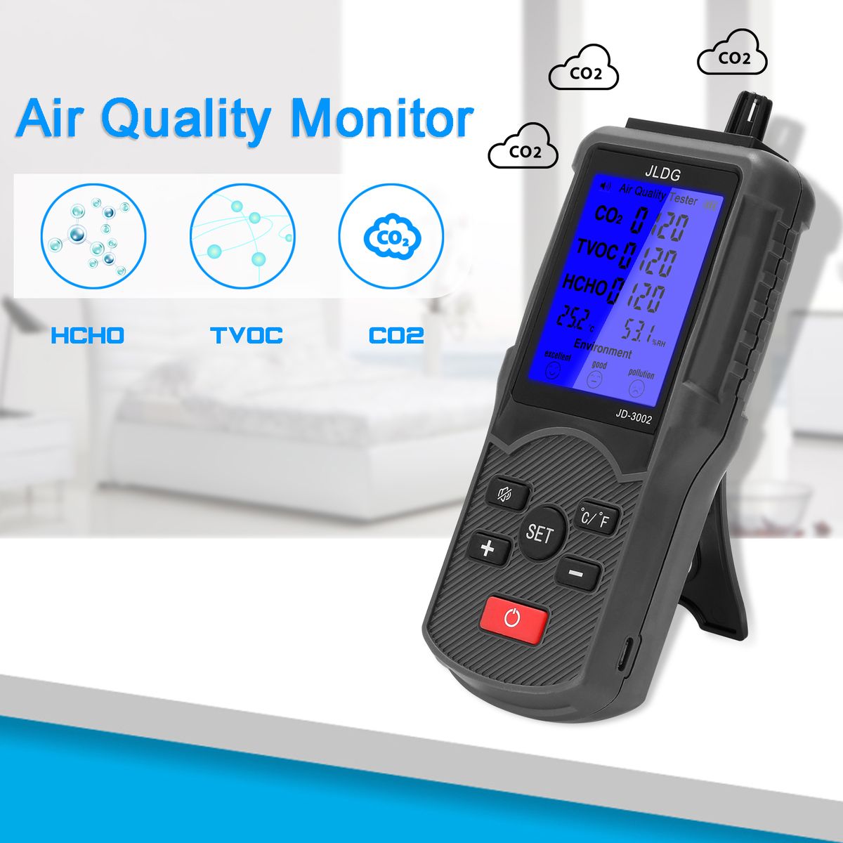 Multifunctional Air Quality Tester Co2 Tvoc Meter