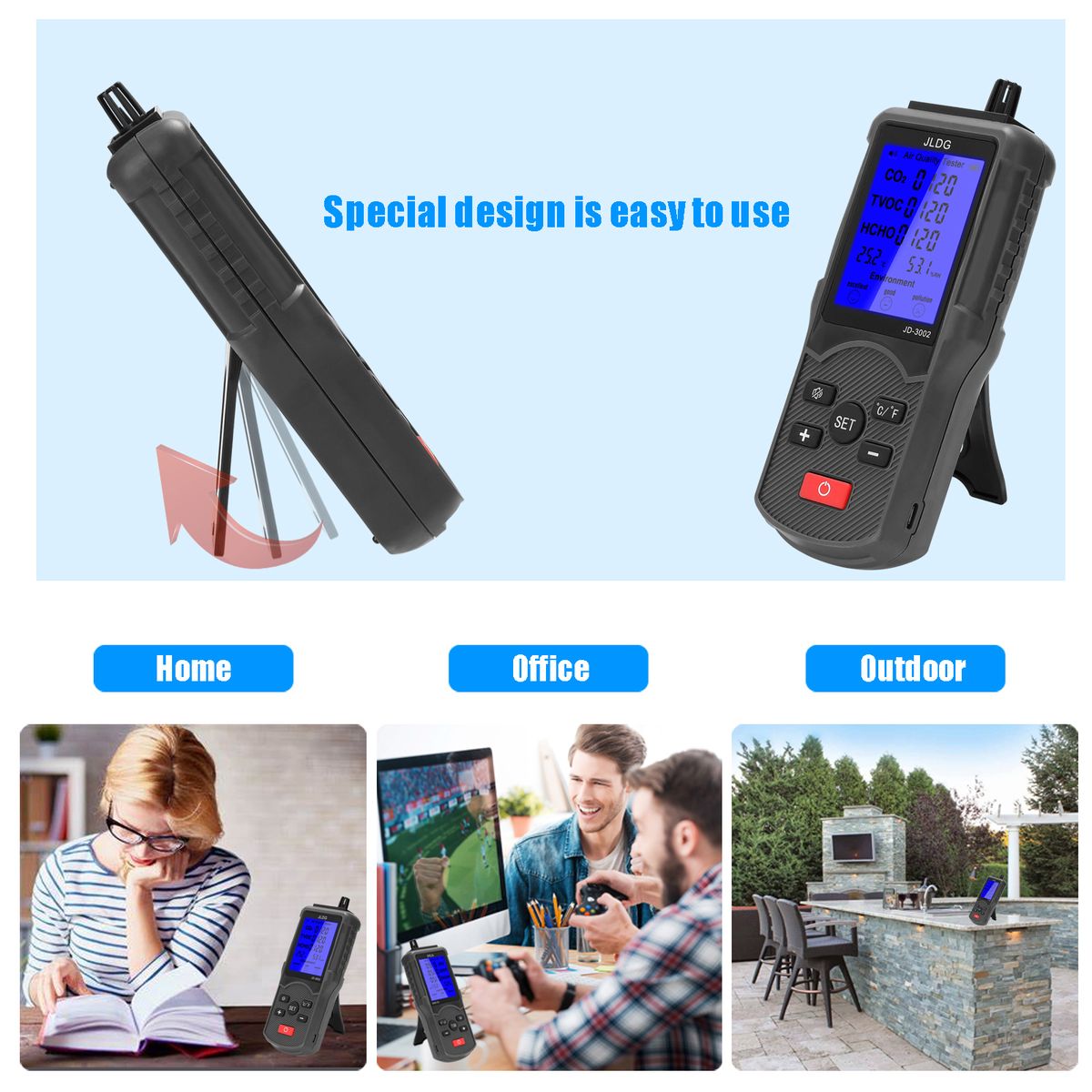Multifunctional Air Quality Tester Co2 Tvoc Meter