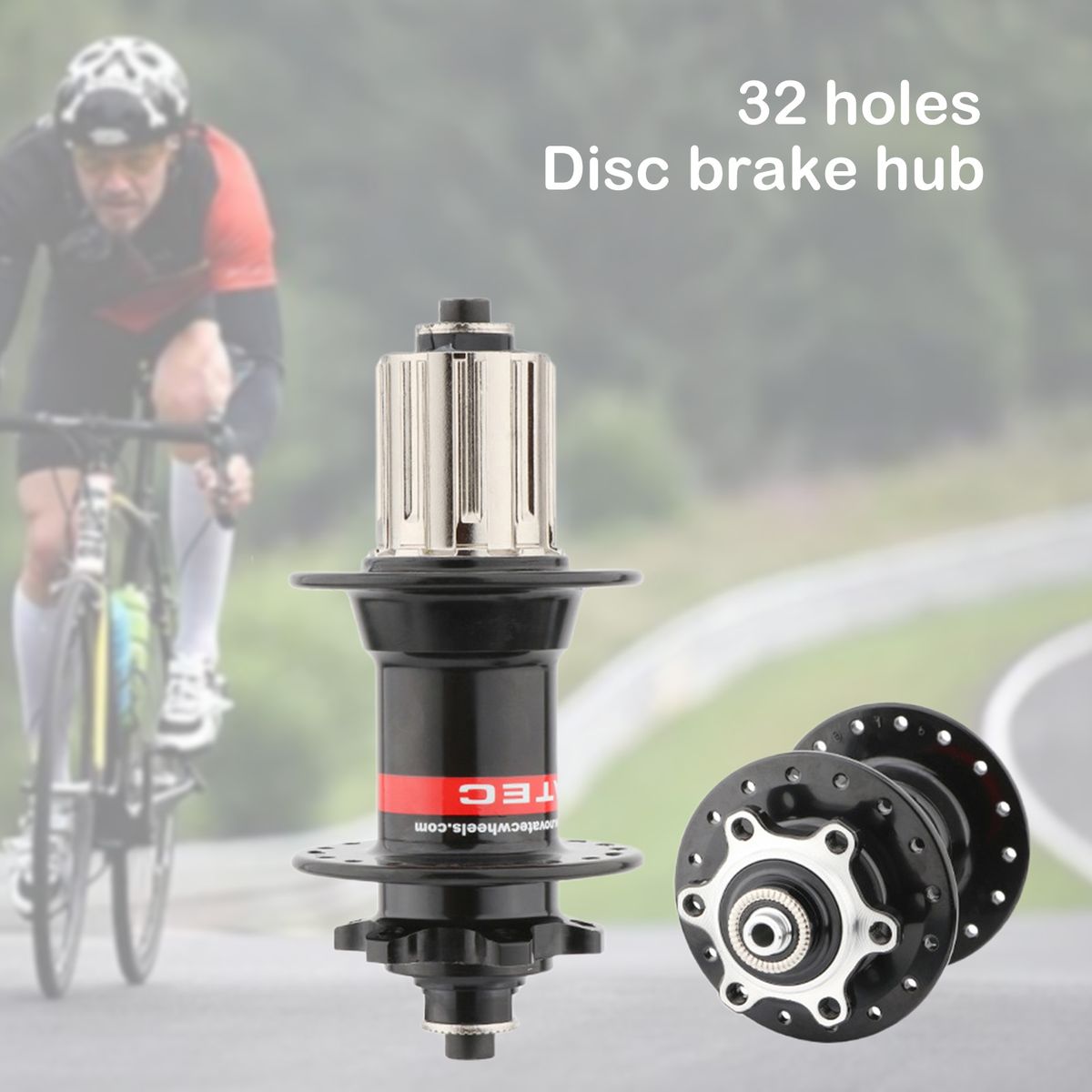 1 Pair Disc Brake Hub Rust Resistant Bicycle Hub Black