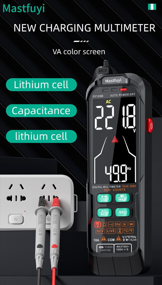 Mastfuyi FY159B Digital Intelligent Multimeter, Fully Automatic Portable Multimeter, Digital Display Multimeter