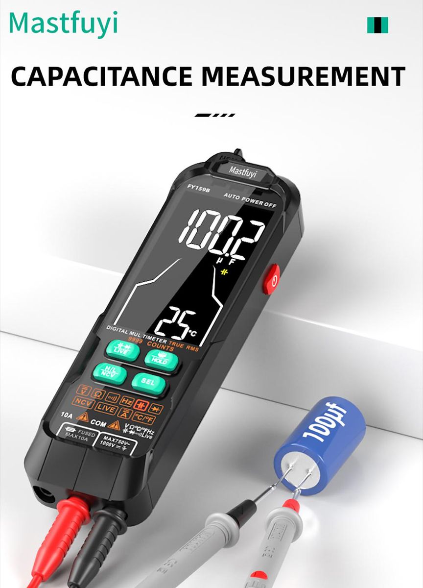 Mastfuyi FY159B Digital Intelligent Multimeter, Fully Automatic Portable Multimeter, Digital Display Multimeter
