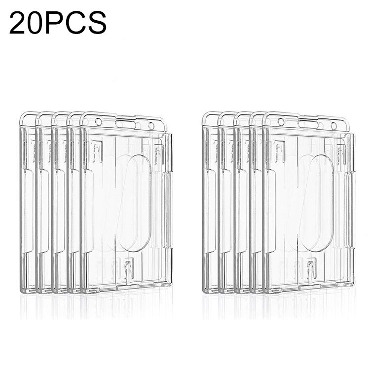 20 PCS Hard Plastic ID Badge Card Holder
