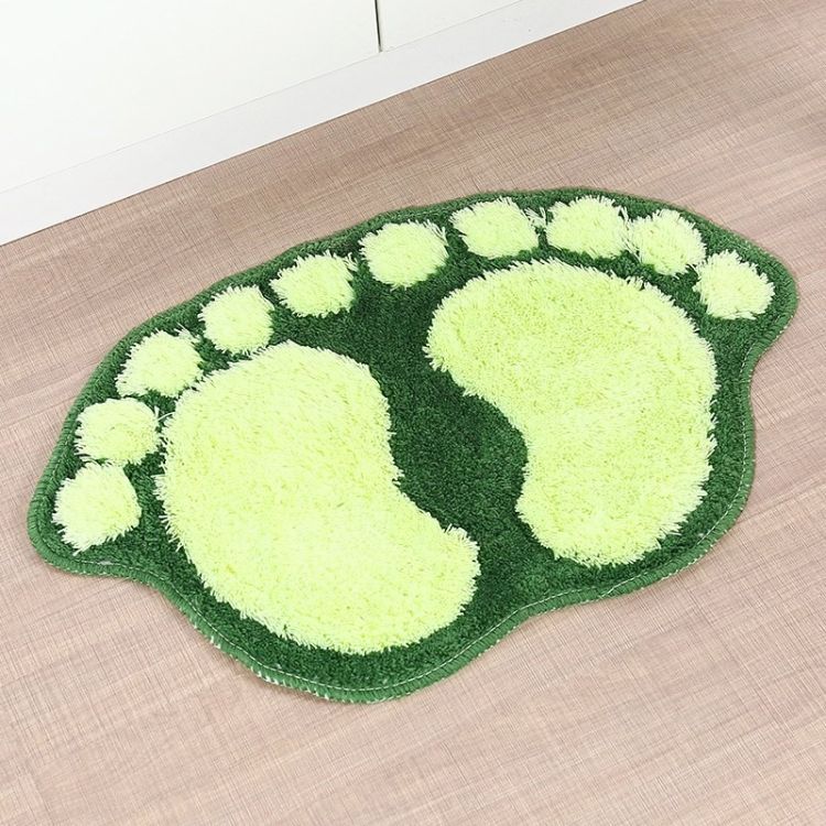 1390 Foot-shaped Non Shaggy Bathroom Carpet Mat