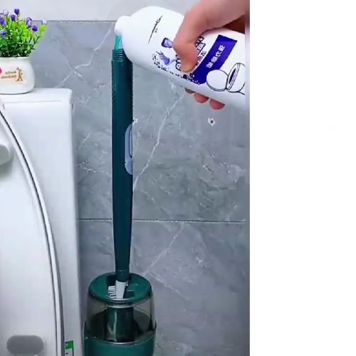 Wall Mounted Silicon Toilet Brush, Liquid Storage Dispenser