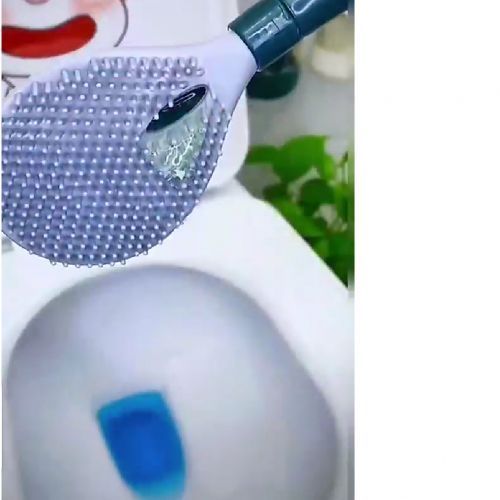 Wall Mounted Silicon Toilet Brush, Liquid Storage Dispenser