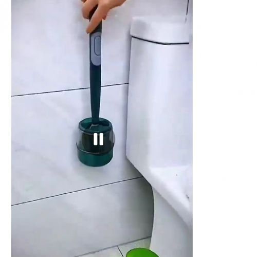 Wall Mounted Silicon Toilet Brush, Liquid Storage Dispenser
