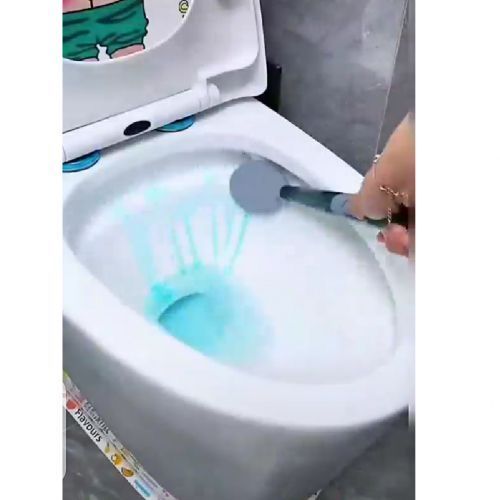 Wall Mounted Silicon Toilet Brush, Liquid Storage Dispenser