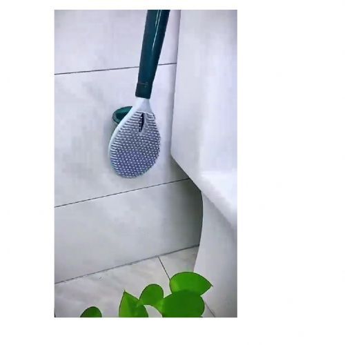 Wall Mounted Silicon Toilet Brush, Liquid Storage Dispenser