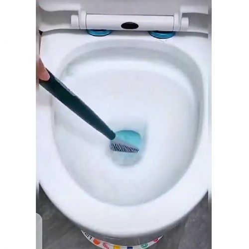 Wall Mounted Silicon Toilet Brush, Liquid Storage Dispenser