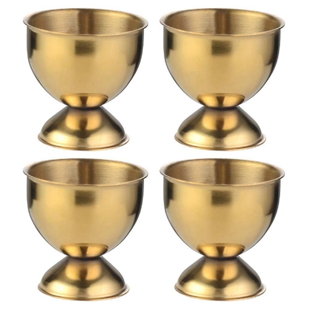 Egg Cups Set Stainless Steel Soft Tray Tool Holders