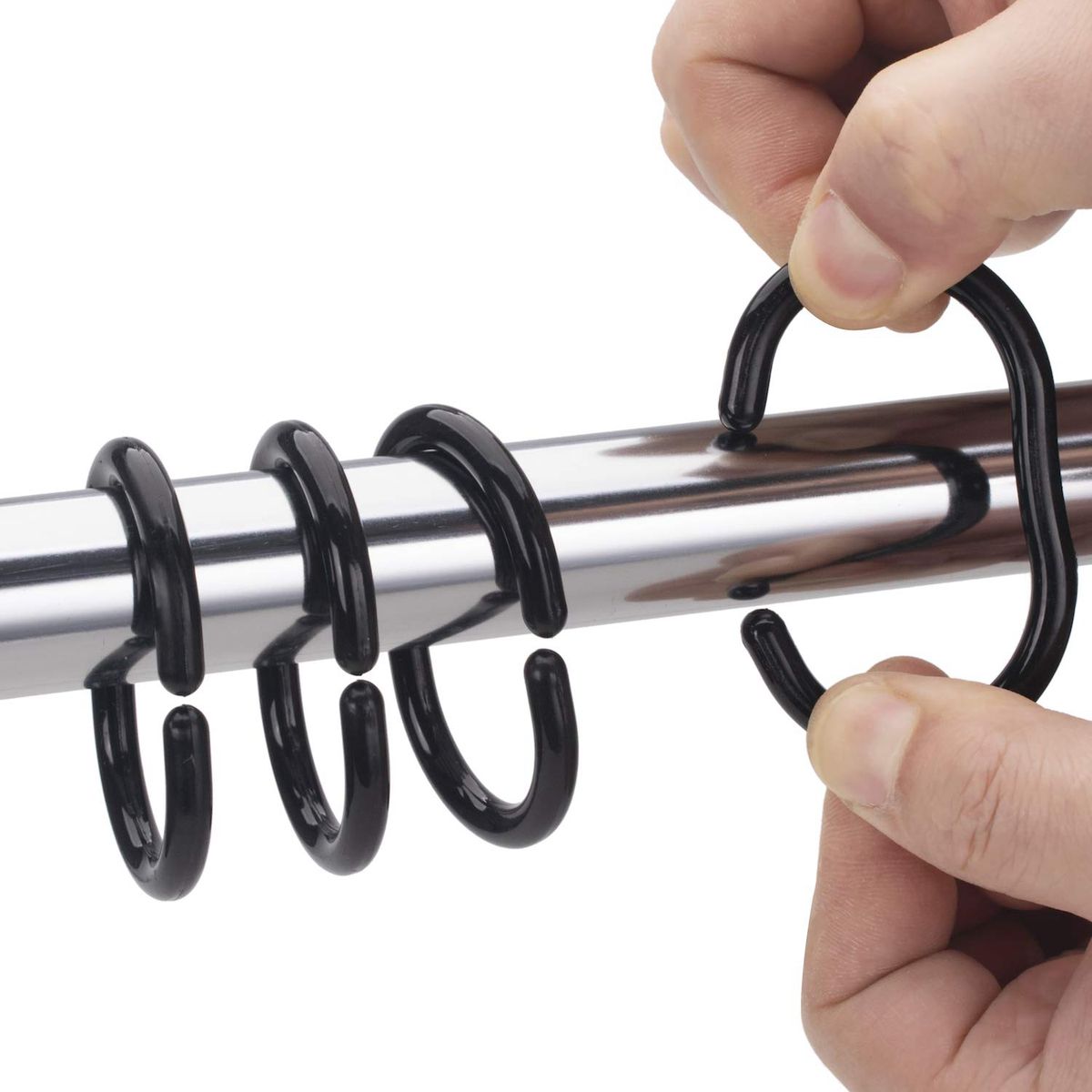 24 PCS Shower Curtain Rings Plastic Shower Curtain