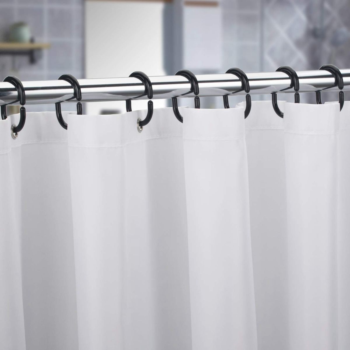 24 PCS Shower Curtain Rings Plastic Shower Curtain