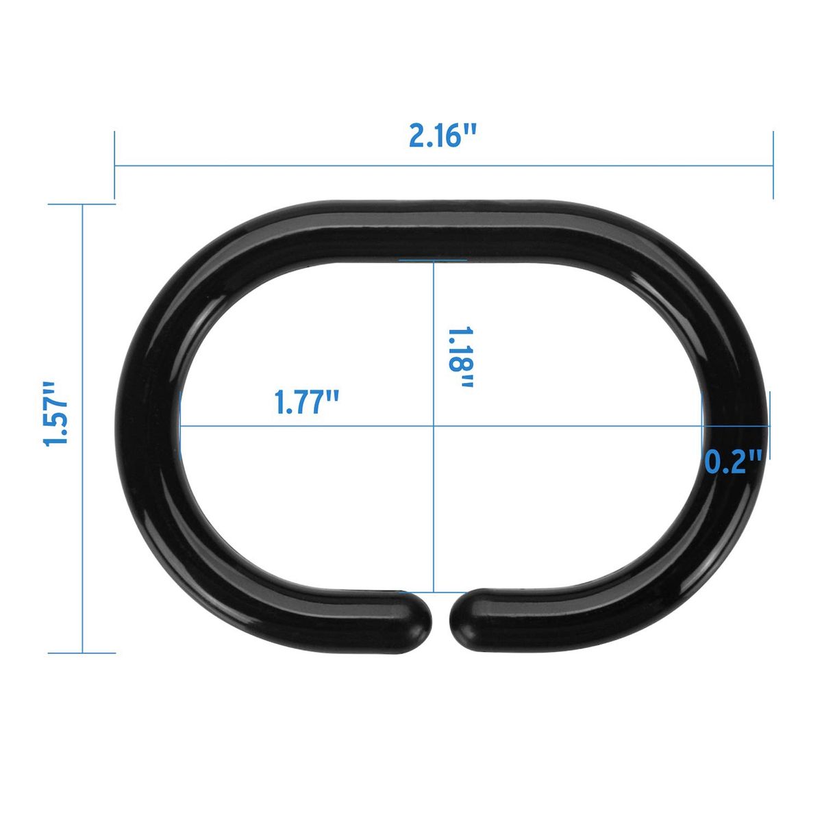 24 PCS Shower Curtain Rings Plastic Shower Curtain