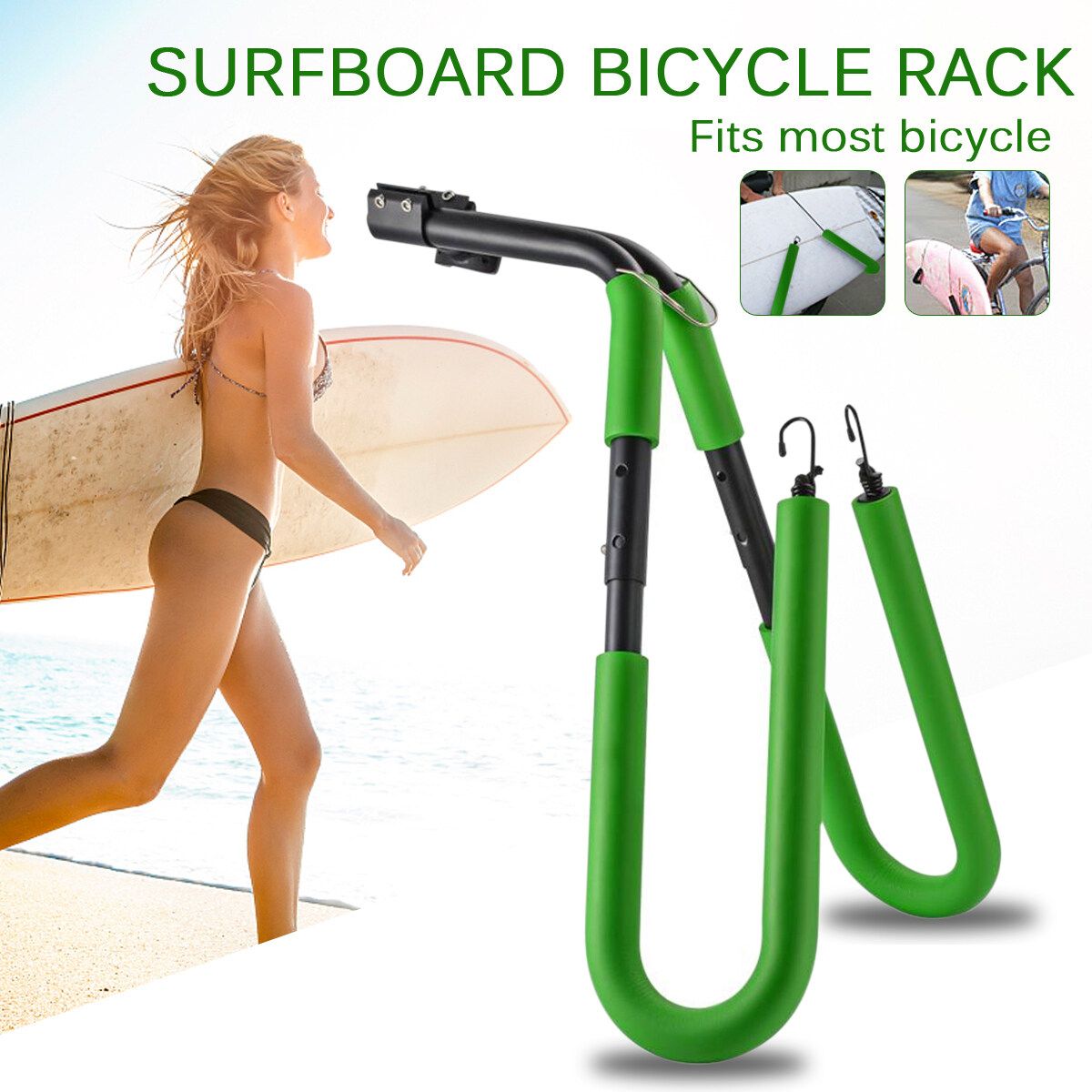 Fits Surfboard Up To 8" Bike Mount Wakeboard Rack Bicycle Surfing Carrier Mount To Seat Posts 25 To 32mm Accessories (Weight Capacity Up To 20kgs)