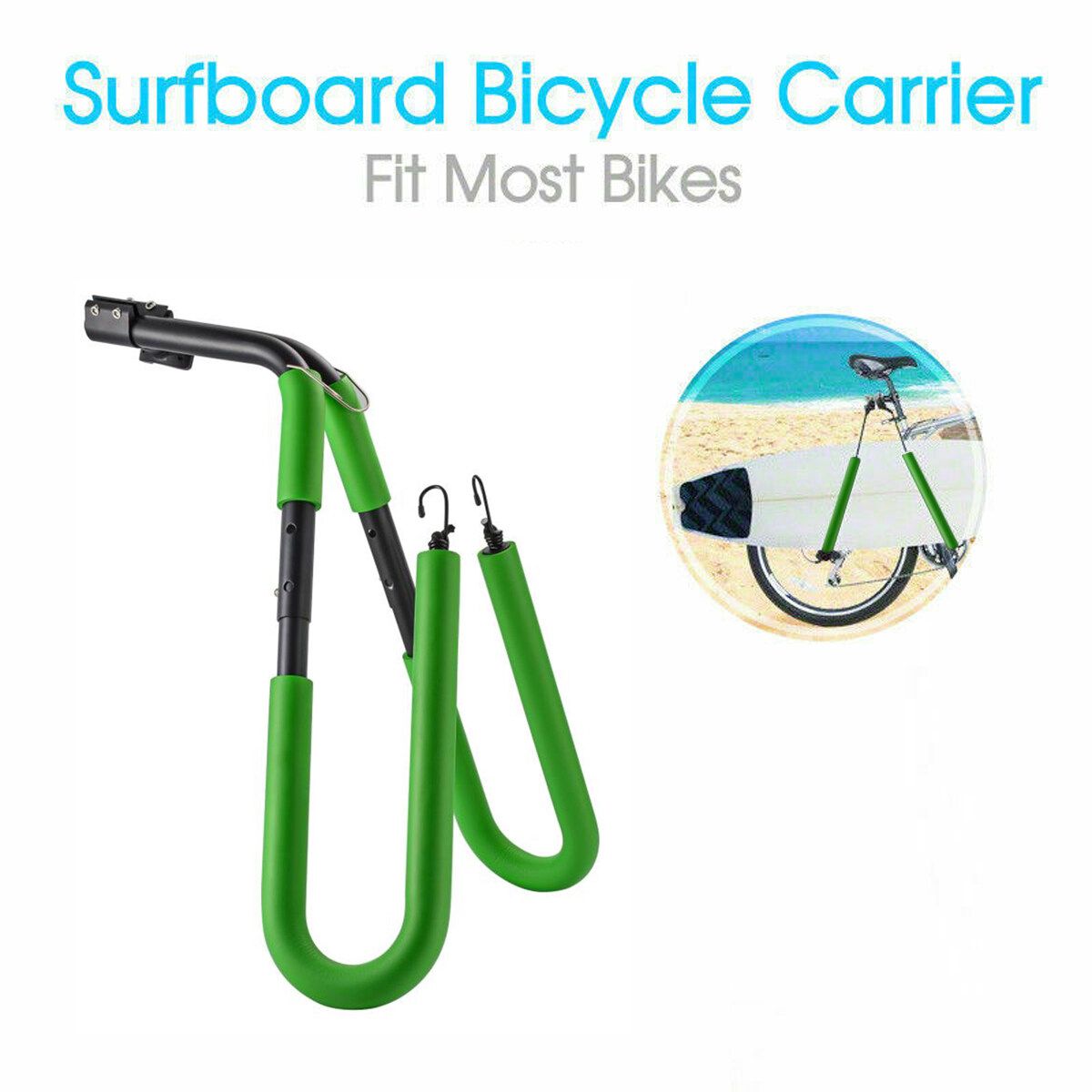 Fits Surfboard Up To 8" Bike Mount Wakeboard Rack Bicycle Surfing Carrier Mount To Seat Posts 25 To 32mm Accessories (Weight Capacity Up To 20kgs)