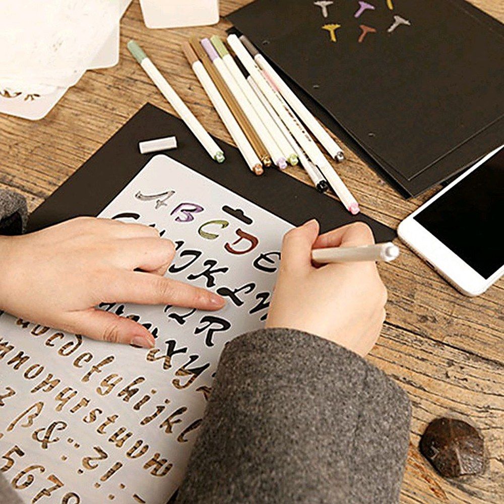 Multi-functional Drawing Stencils Hollow Out Design PP