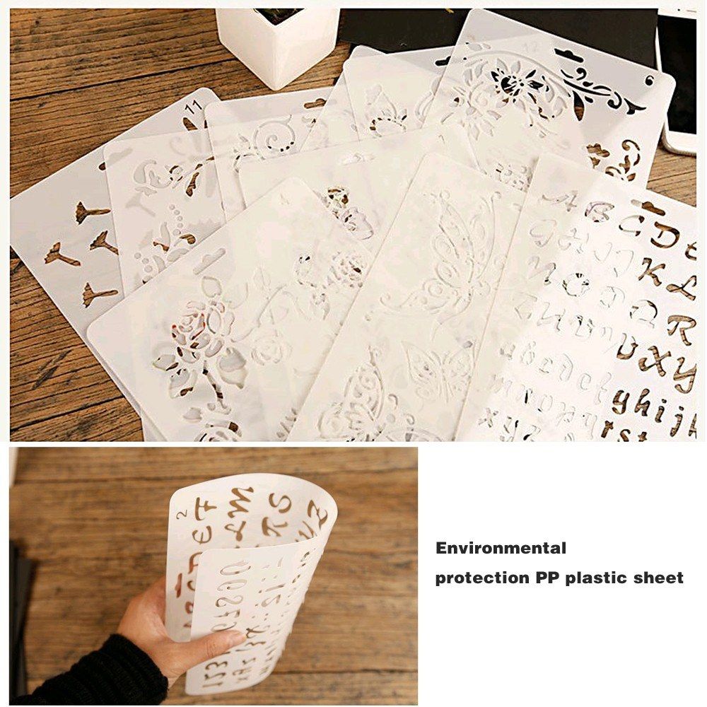Multi-functional Drawing Stencils Hollow Out Design PP