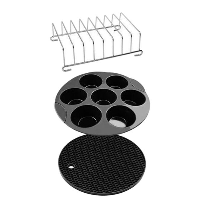 7Pcs/Set Air Fryer Accessories 8inch Cake Barrel Pizza Pan Fit 4.8QT