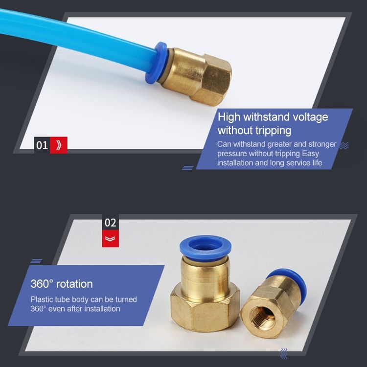 PCF12-02 LAIZE 10pcs Female Thread Pneumatic Connector