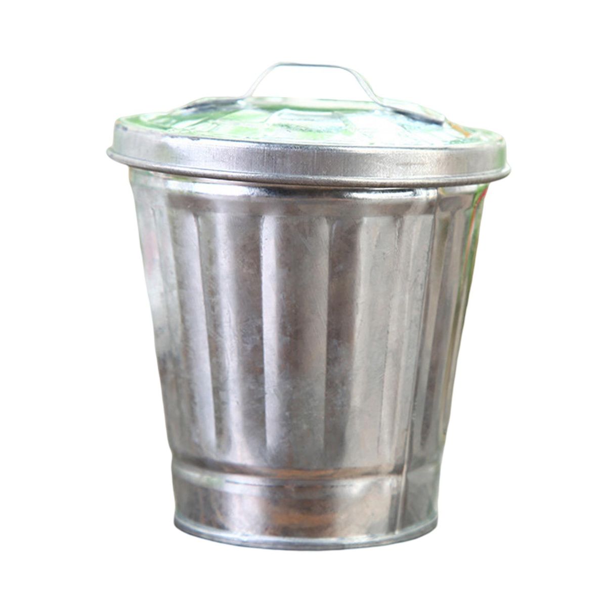 Desktop Garbage Can Sundries Storage Basket Silver