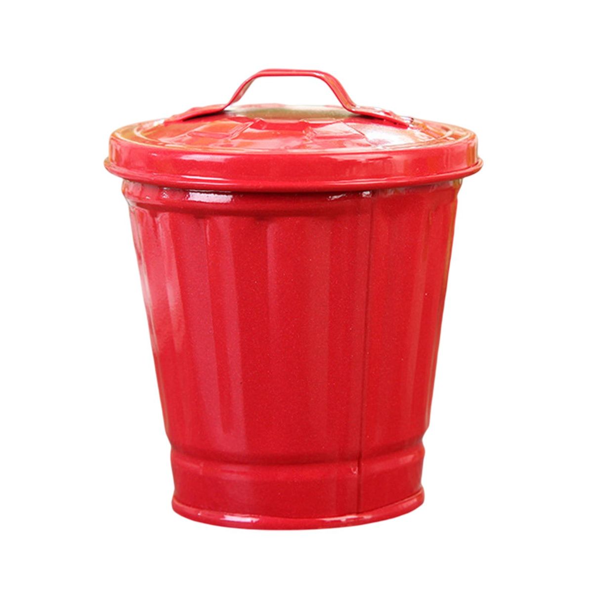 Desktop Garbage Can Mini Size Desktop Flowerpot Red