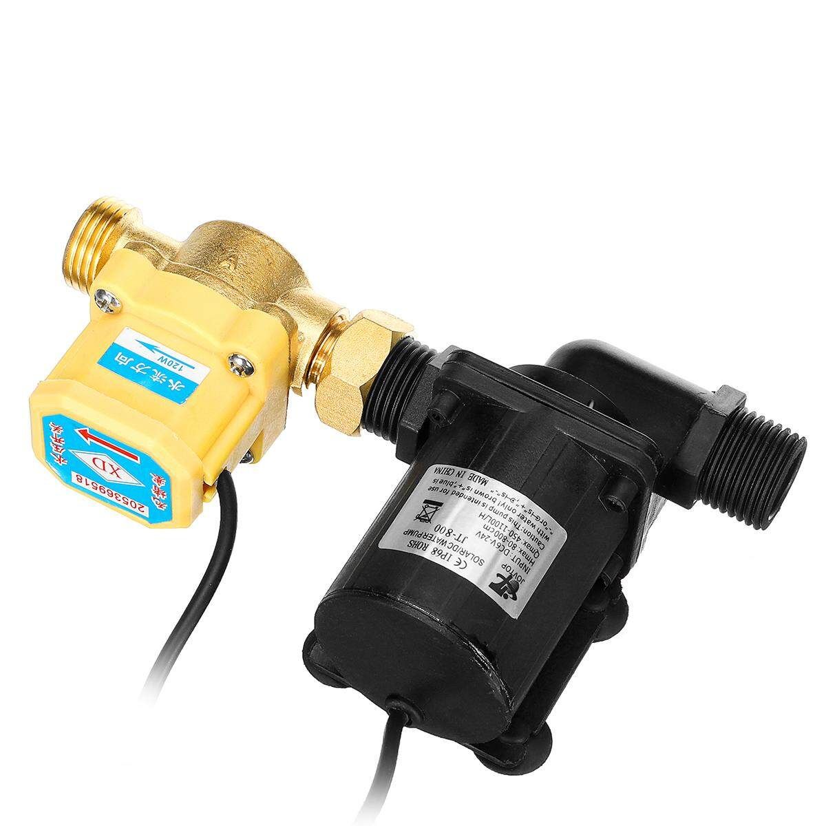 24V Solar Water Pump Shower Heating Booster Brushless Motor Switch 1100L/H JT-800D
