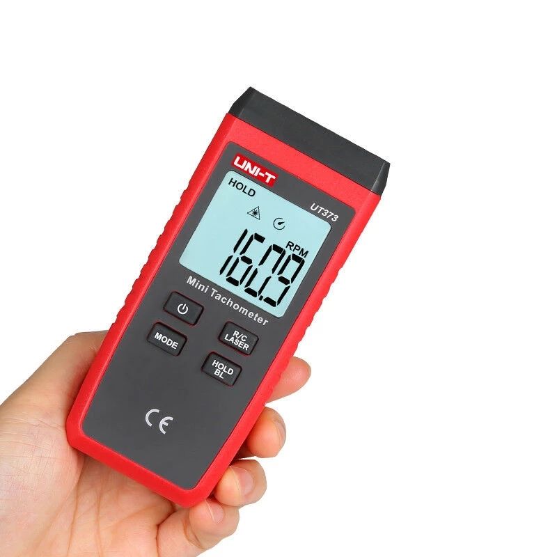 UT373 Digital Laser Handheld Tachometer Single Trigger Auto RPM Speed Tester Measurement Meter Non-contact LCD Backlight