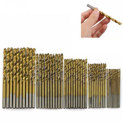 50Pcs Coated Twist Drill Bit Set 1/1.5/2/2.5/3mm Coated HSS