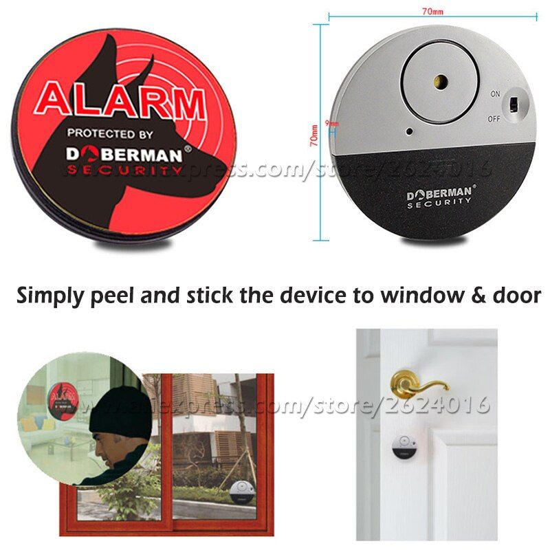 4pcs Vibration Alarm Sensor Detector Doberman Security Door Window Vibration Alarm For Warning Burglars Intruder Home Security