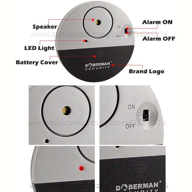 4pcs Vibration Alarm Sensor Detector Doberman Security Door Window Vibration Alarm For Warning Burglars Intruder Home Security