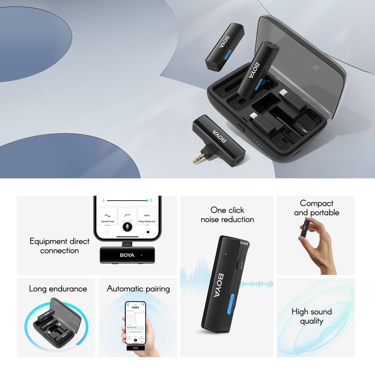 BOYALINK 2.4GHz Wireless Lavalier Microphone System