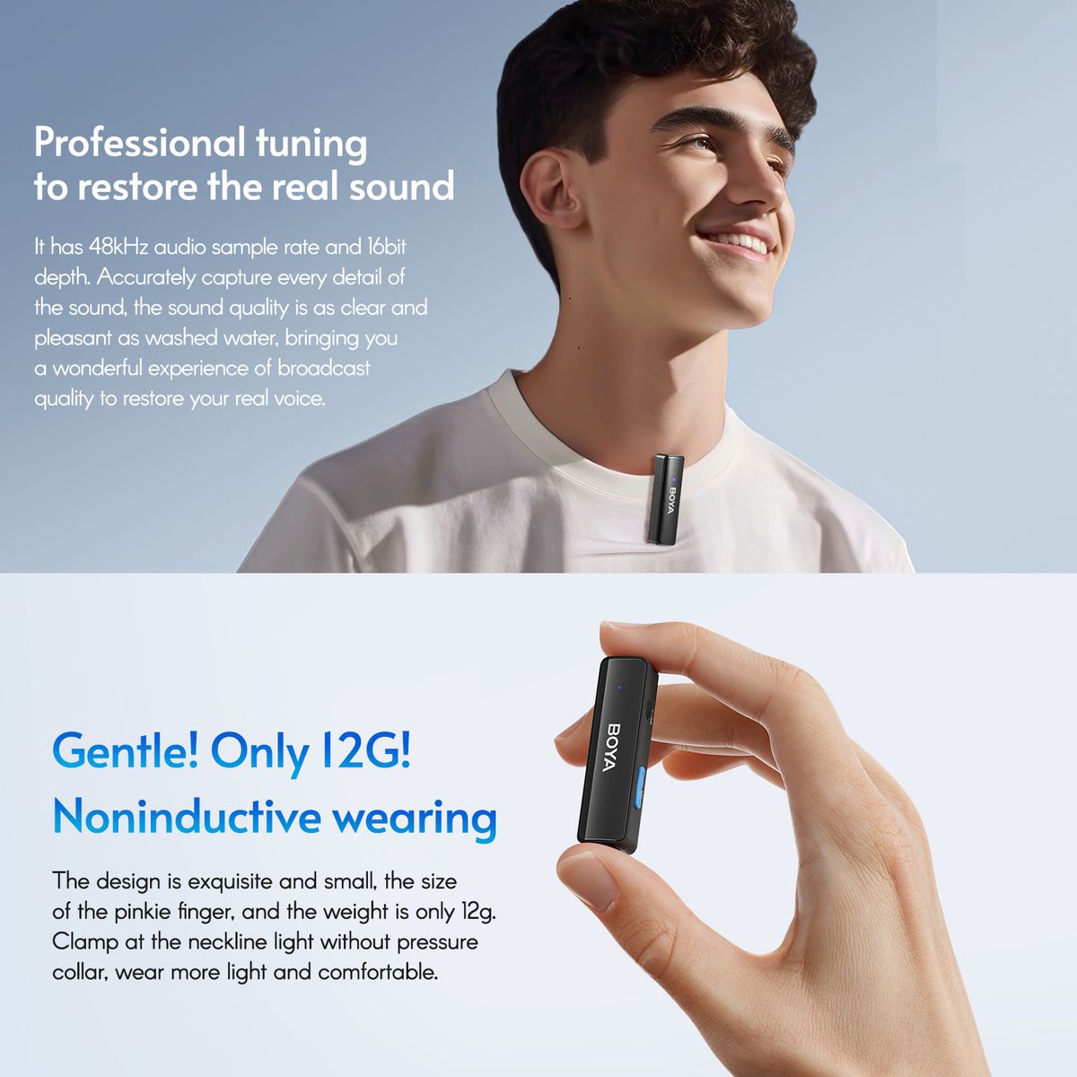 BOYALINK 2.4GHz Wireless Lavalier Microphone System