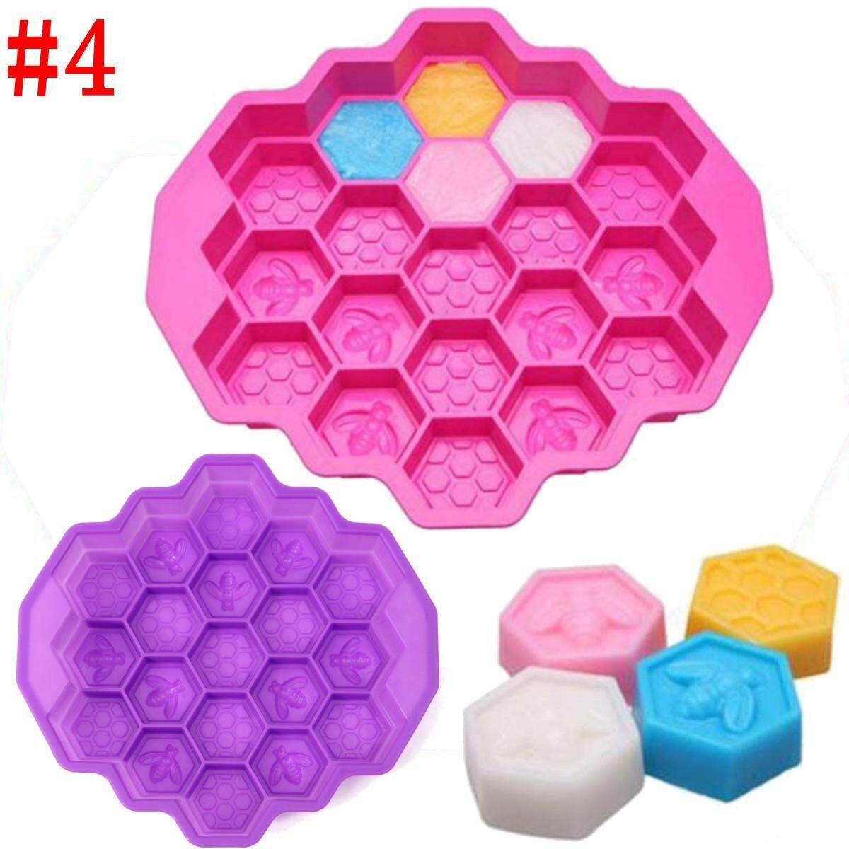 19 Cell Honey Comb Bees Soap Mould Beeswax Ice Jelly Chocolate Cake Pan