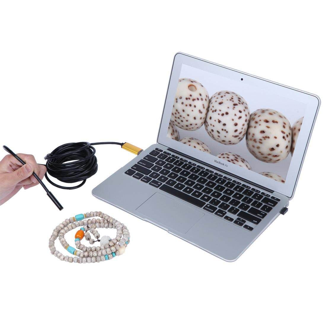 6 LED 5.5mm Lens 2IN1 Android Endoscope Waterproof Inspection Borescope Tube Camer 5M Gold Gold