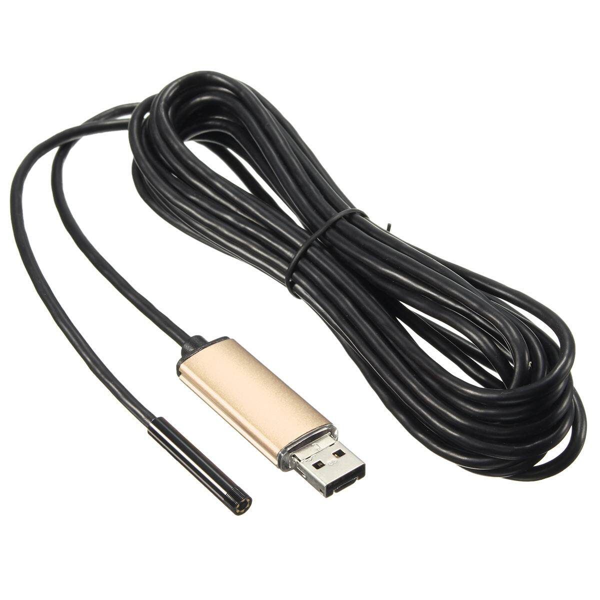 6 LED 5.5mm Lens 2IN1 Android Endoscope Waterproof Inspection Borescope Tube Camer 5M Gold Gold