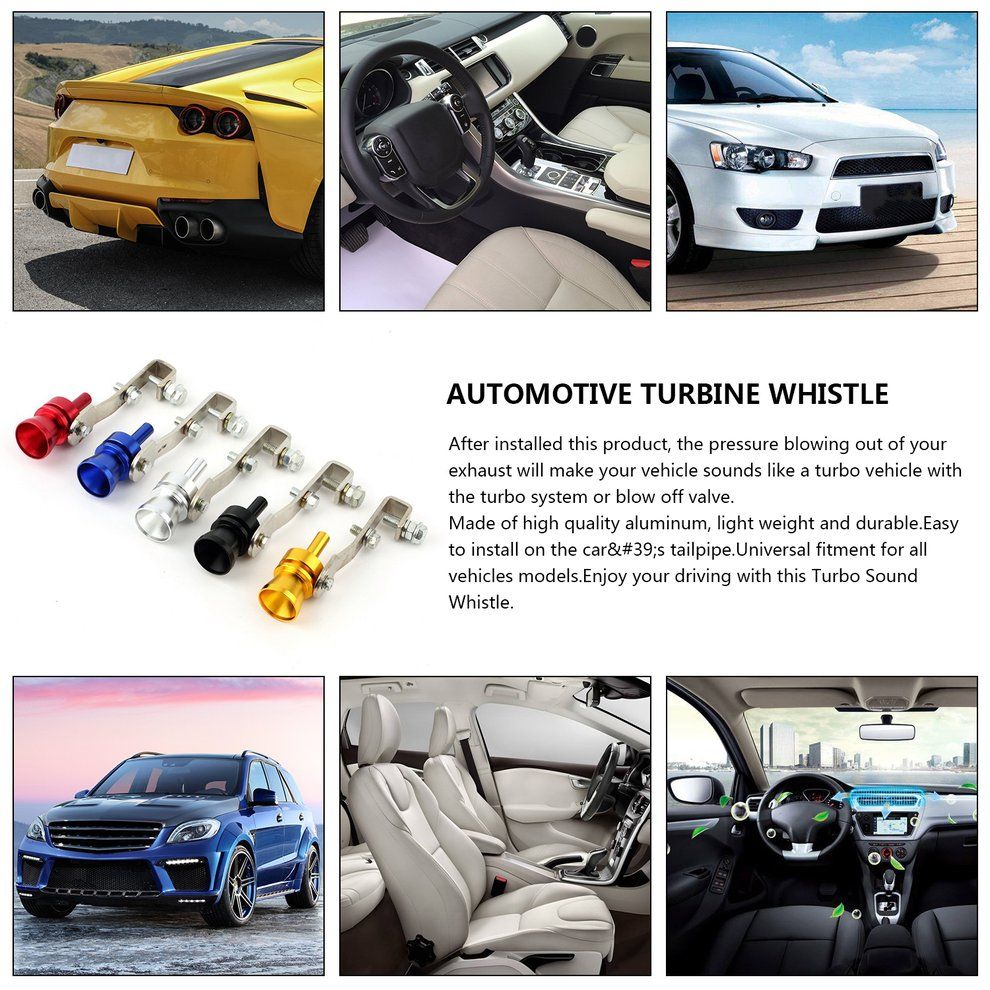 Universal Car Turbo Sound Whistle Simulator Sound Pipe Exhaust Muffler Pipe