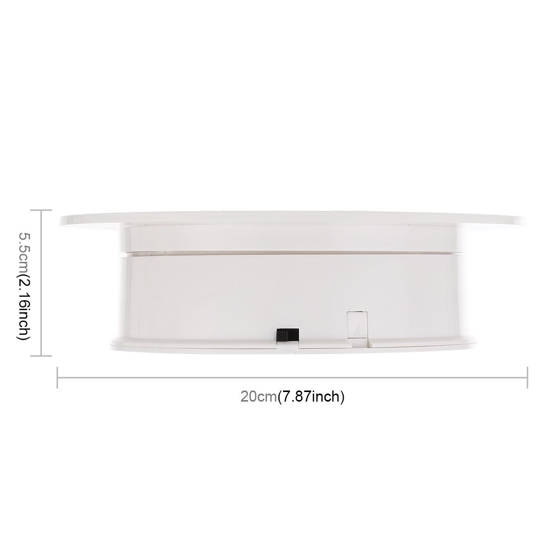 20cm 360 Degree Electric Rotating Turntable Display Stand Photography Video Shooting Props Turntable, Max Load 1.5kg, Powered By Battery(White)