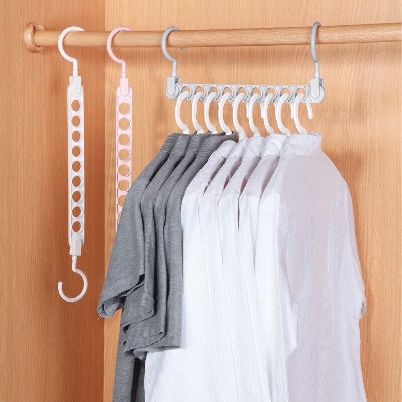 1pcs Nine Hole Magic Hanger Creative Multi Functional Hanger Household Internet Popular Magic Storage Artifact