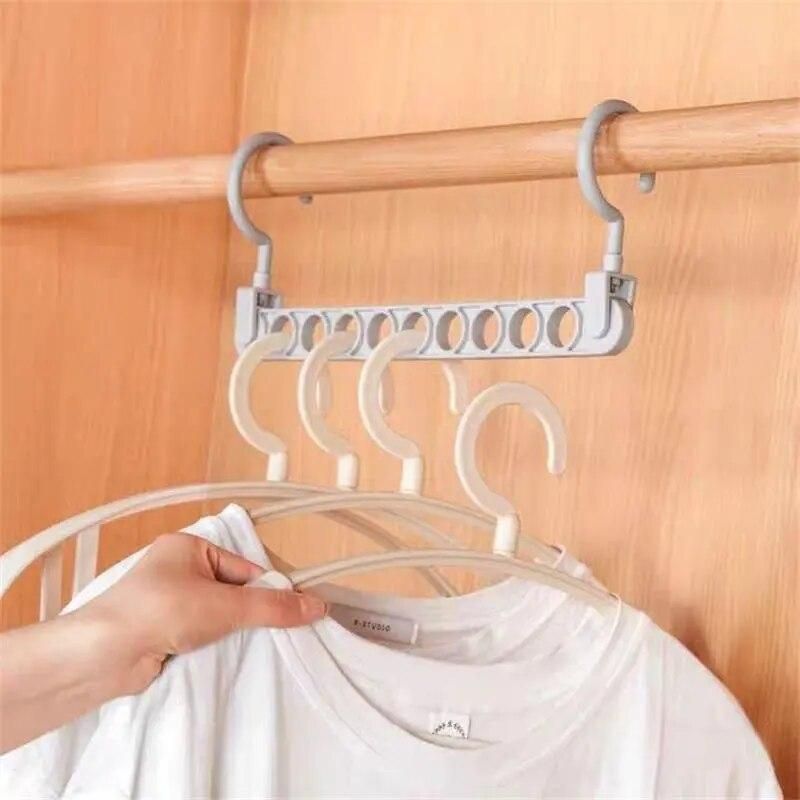 1pcs Nine Hole Magic Hanger Creative Multi Functional Hanger Household Internet Popular Magic Storage Artifact