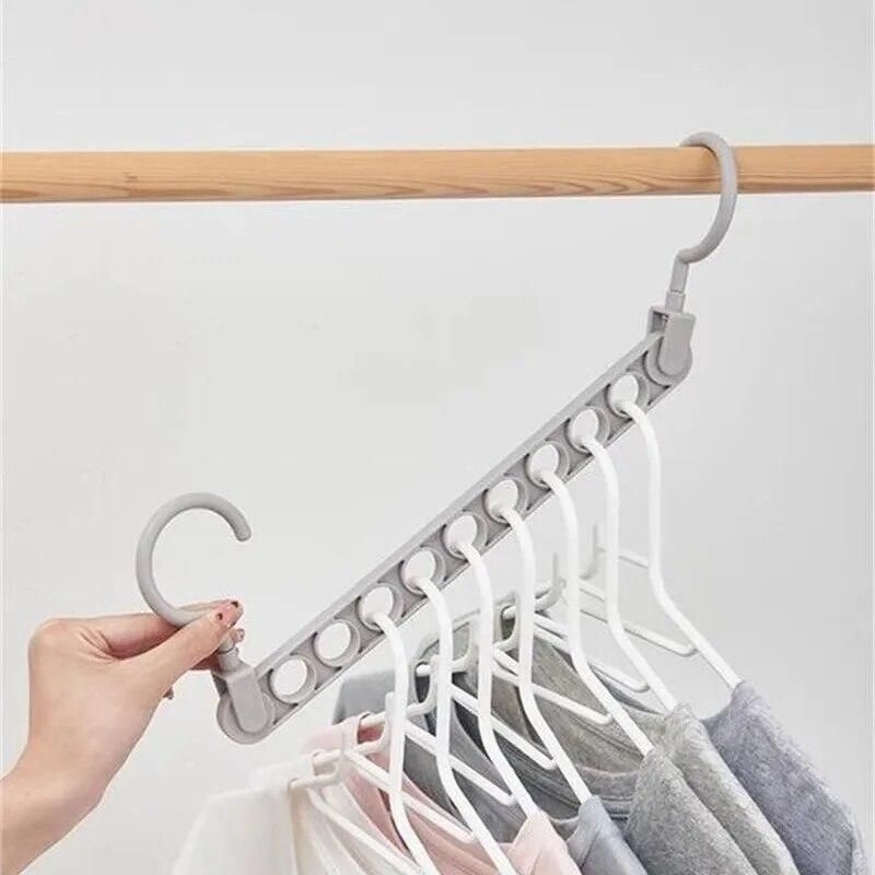1pcs Nine Hole Magic Hanger Creative Multi Functional Hanger Household Internet Popular Magic Storage Artifact