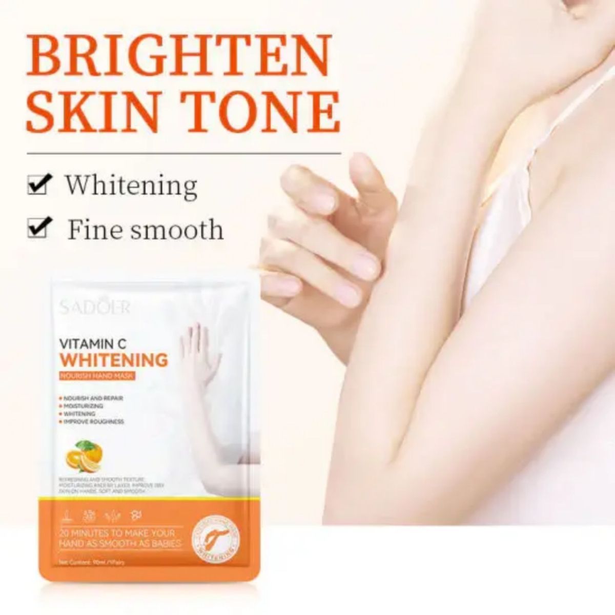 Vitamin C Lightening & Anti Dark Knuckles Hand Mask .