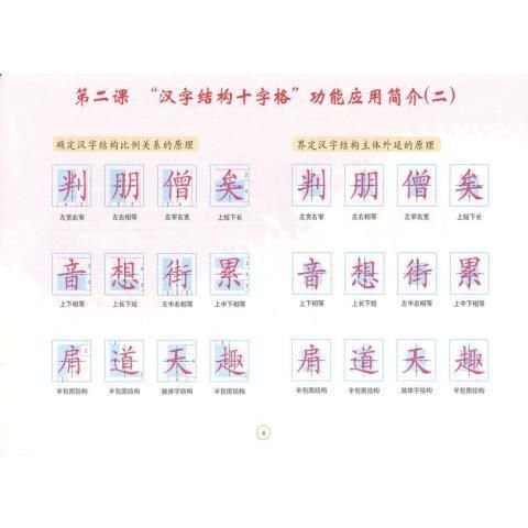 Chenxi Early Education Home Interactive Children's Cross Grid Calligraphy Full 4 Volumes Children's Pencil Chinese Character Writing Smooth Tracing Hard-Tipped Pen