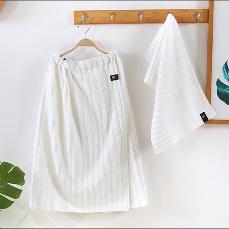 Men's Cotton Bath Towel Can Be Worn and Wrapped in Plain Color Bath Skirt Big Towel Two-Piece Cotton Home Bath Swimming Absorbent