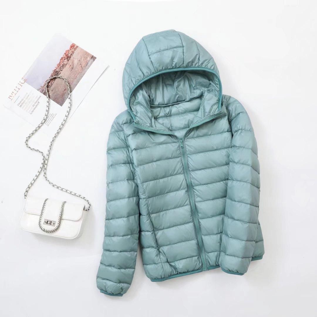 Fat Plus Size Light and Thin Down Coat for Women Lightweight Short Mid to Old Age Fat mm200 Korean