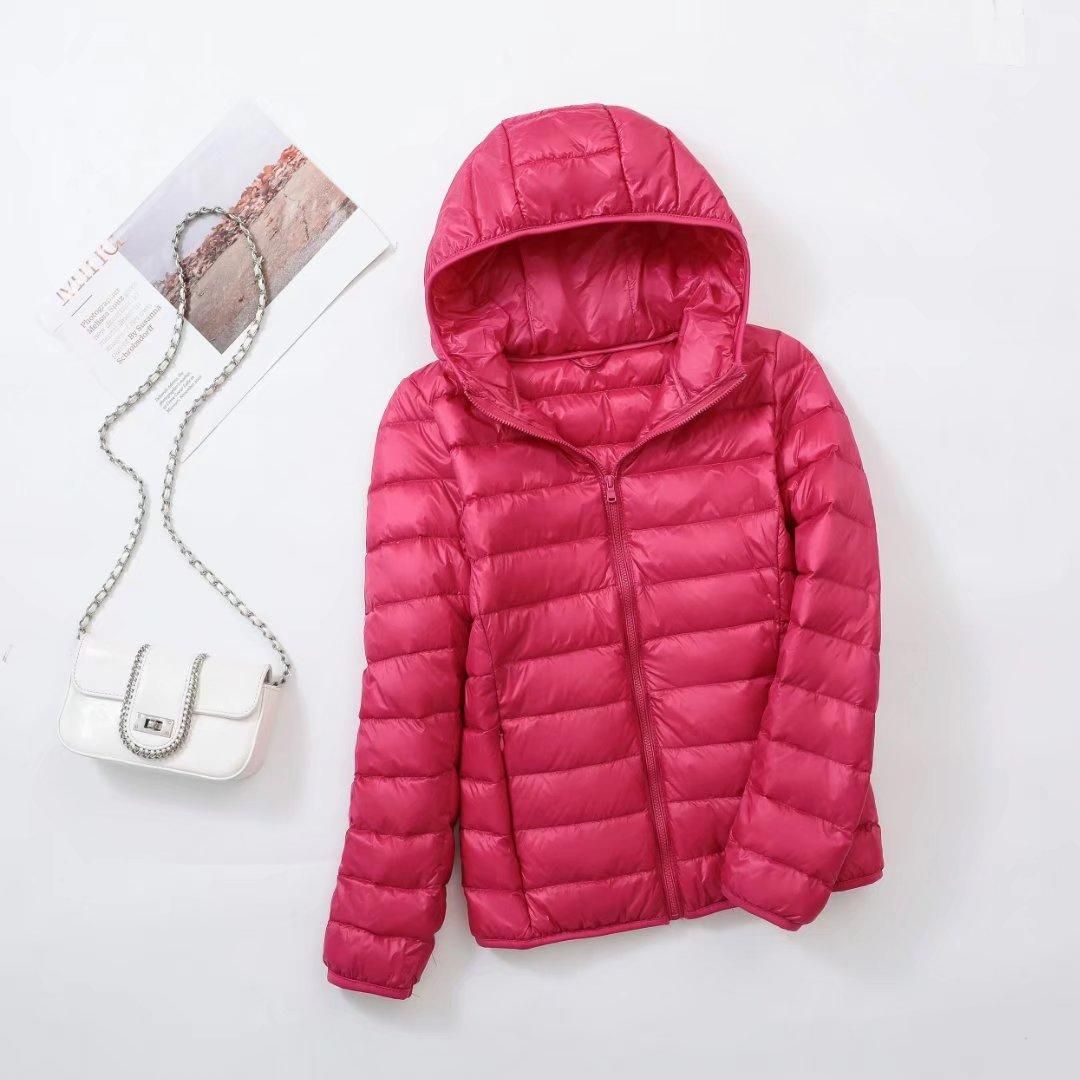 Fat Plus Size Light and Thin Down Coat for Women Lightweight Short Mid to Old Age Fat mm200 Korean